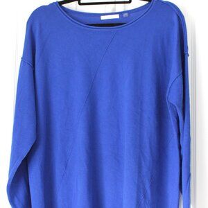 89th & Madison XL Cobalt Blue Asymmetrical Tunic Sweater - Bold Royal Knit